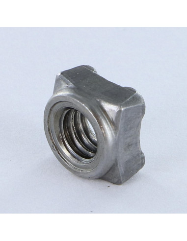 1 x Dado Quadrato A Saldare M6 10X10X5 Acciaio...
