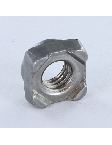 1 x Dado Quadrato A Saldare M6 10X10X5 Acciaio...