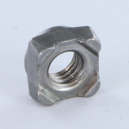 1 x Dado Quadrato A Saldare M6 10X10X5 Acciaio Grezzo