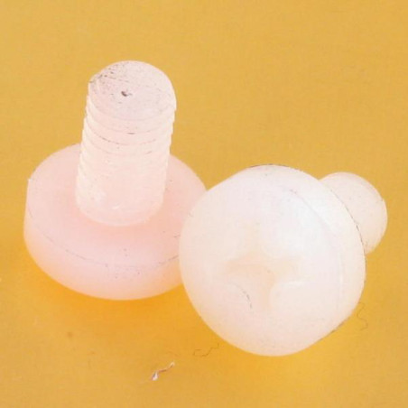 1 x Vite Per Metalli testa bombata larga Phillips M6X10 naturale nylon