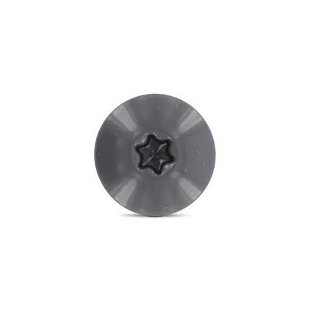 1 x Vite per facciata T20 5,5X35 Diametro Della Testa: 12.3 Acciaio Inox A2 Ral7012 Grigio Basalto