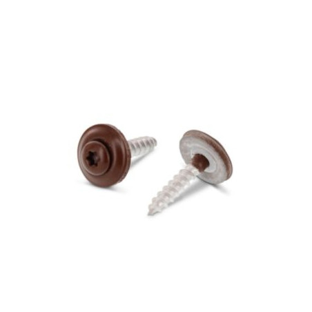 1 x Vite di cresta Testa Forata Bombata T20 Acciaio Inox A2 RAL8011 4,5X60 Rondella Di Tenuta Con Guarnizione In Neoprene