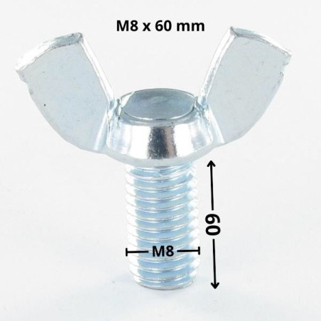 1 x Vite Alette M8X60 Stile Americano Zincate