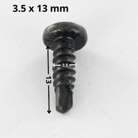 1 x Vite Autoperforante Testa Cilindrica Bombata Phillips 3,5X13 Filetto A Lamiera Acciaio Zincato Nero