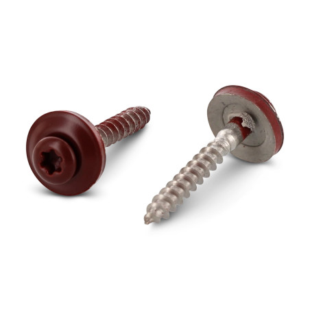 1 x Vite di cresta Testa Forata Bombata T20 Acciaio Inox A2 Ral3009 Rosso Ossido 4,5X120RD.EPDM