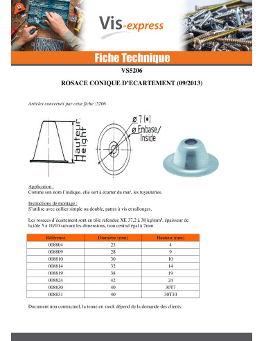 1 x Coprivite D SPACCO Conico 6X32X14 Bicromato