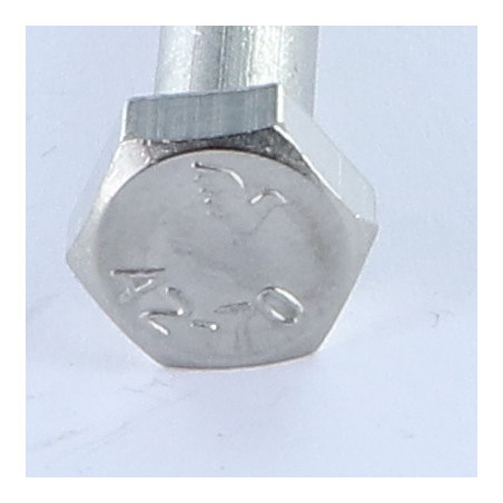 1 x Gambo Del Bullone Parzialmente Filettato Acciaio Inox A2 Testa Esagonale M8X50