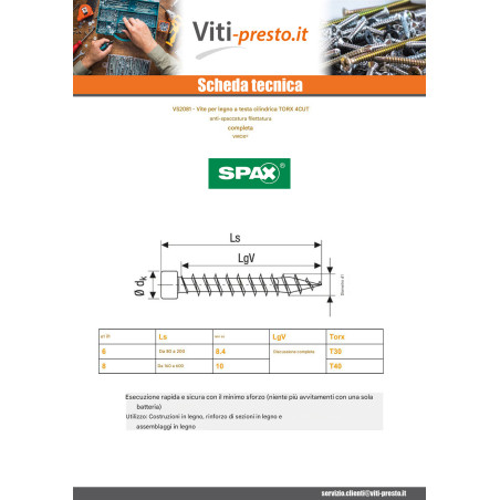 1 x Spax Viti Per Legno Testa Cilindrica T30 6X80 Discussione completa 4TAGLI WIROX