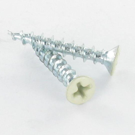 1 x Vite Per Pvc Testa Forata Bombata Phillips 4,3X35 Zincate Ral1015 Avorio Chiaro