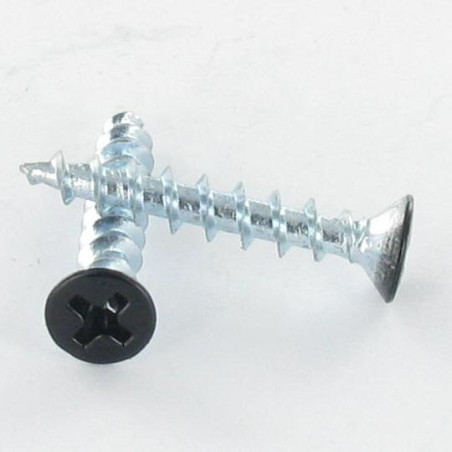 1 x Vite Per Legno E Truciolato Testa Forata Bombata Phillips 4,3X25 Zincate Ral9005 Nero Intenso