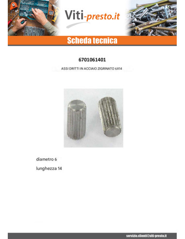 1 x Aste 6X14 XC 18PB Acciaio Grezzo KNBBLING...
