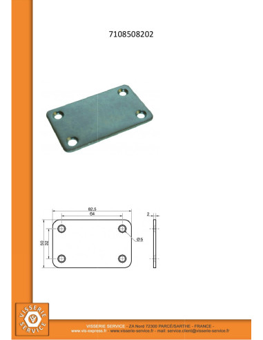 1 x Piastra ASSEMBLAGGIO 50X82 Zincate