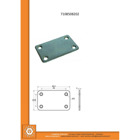 1 x Piastra ASSEMBLAGGIO 50X82 Zincate