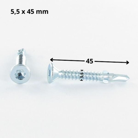 1 x Vite Autoperforante Testa Forata T30 5,5X45 Dentellata E Ad Alette Zincate