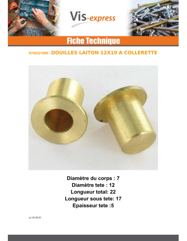 1 x PRESE Ottone 12X10 con Flangia