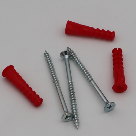 1 x KIT 3 Tassello Rosso 9X39 Con 3 Vite Per Legno E Truciolato