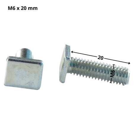 1 x Vite Per Metalli Testa Rettangolare M6X20 9,5X12X2 Zincate