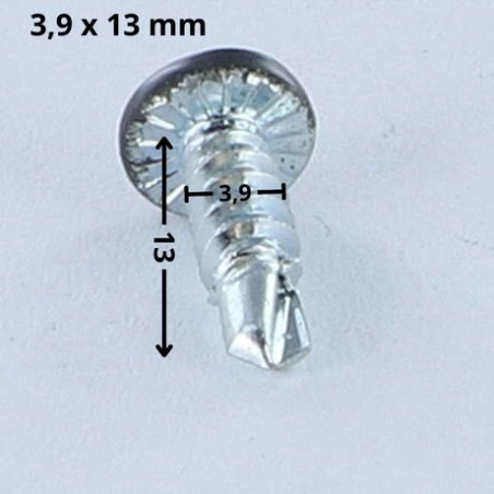 1 x Vite Autoperforante Testa Cilindrica Bombata Phillips 3,9X13 Zincate Ral7016 Grigio Antracite