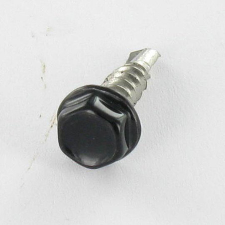 1 x Vite Autoperforante Testa Esagonale 4,2 x 16 Acciaio Inox A2 Laccato Nero Ral9005 Nero Intenso