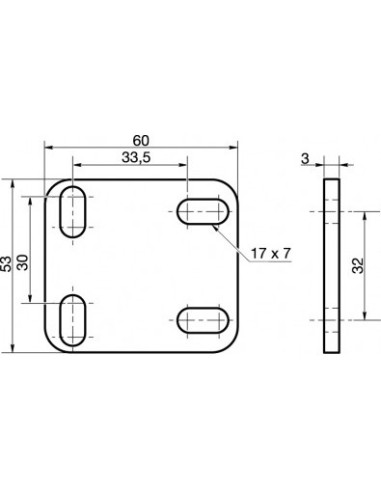 1 x Piastra ASSEMBLAGGIO 53X60 Zincate
