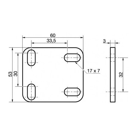 1 x Piastra ASSEMBLAGGIO 53X60 Zincate
