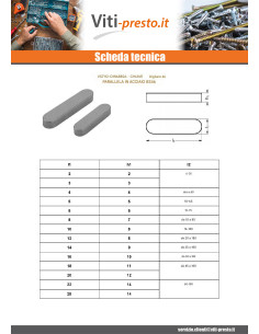 Chiavetta Parallela Acciaio Grezzo 8X7 Lunghezza 22 2