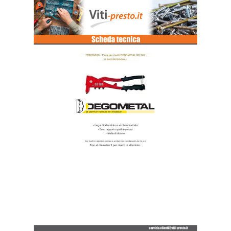 1 x Rivettatrice DEGOMETAL GO 960