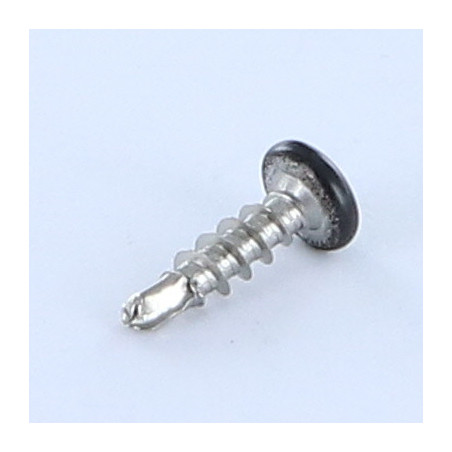 1 x Vite Autoperforante Testa Cilindrica Pozy FILO AGLO 5X18 Acciaio Inox A2 Ral9005 Nero Intenso