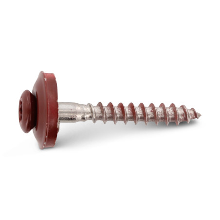 1 x Vite di cresta Testa Forata Bombata T20 Acciaio Inox A2 Ral3009 Rosso Ossido 4,5X25 Rondella Di Tenuta Con Guarnizione