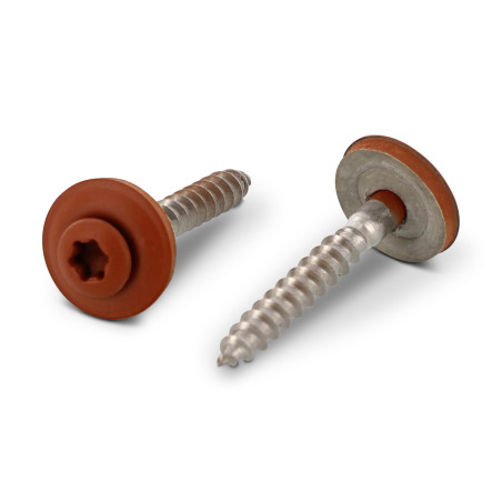 1 x Vite di cresta Testa Forata Bombata T20 Acciaio Inox A2 Ral8004 Marrone Rame 4,5X100RD.EPDM
