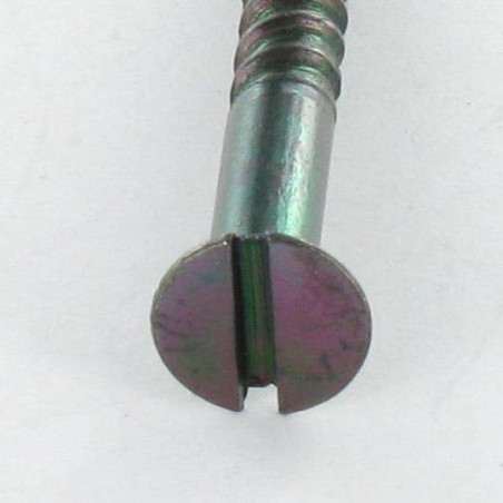 1 x Viti Per Legno Testa Forata Con Intaglio 4X30 Acciaio Zincato Nero