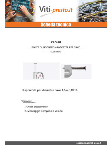 1 x Graffetta Per Cavo con COLPO Diametro 12...