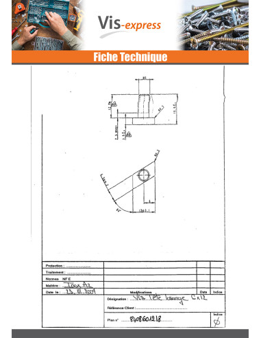 1 x Vite Per Metalli Testa Rombo M6X12 Acciaio...