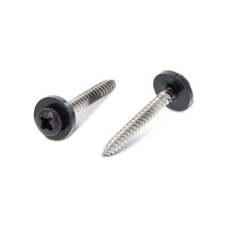 1 x Vite Per Lamiera Testa Cilindrica Pozi PZ5 + Rondella Nylon 3,9X32 Acciaio Inox A2 Ral7016 Grigio Antracite