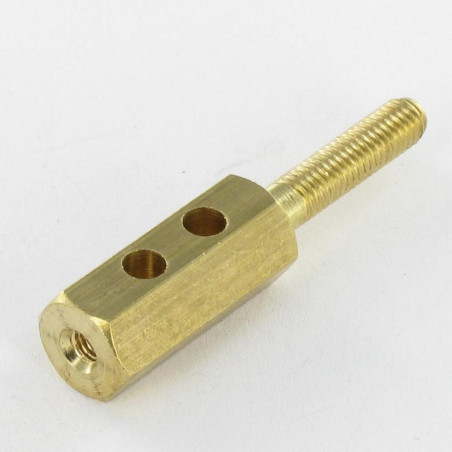 1 x TERMINALE CONTATTO Esagonale 10X46 Filettata Su M5 TB3.50 Ottone