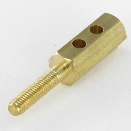 1 x TERMINALE CONTATTO Esagonale 10X46 Filettata Su M5 TB3.50 Ottone