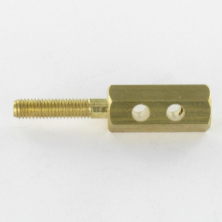 1 x TERMINALE CONTATTO Esagonale 10X46 Filettata Su M5 TB3.50 Ottone