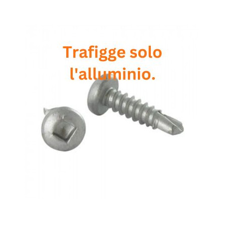 1 x Vite Autoperforante Acciaio Inox A2 Testa Cilindrica Quadrato 4.8X13