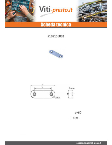 1 x Piastra ASSEMBLAGGIO 15X60 Zincate