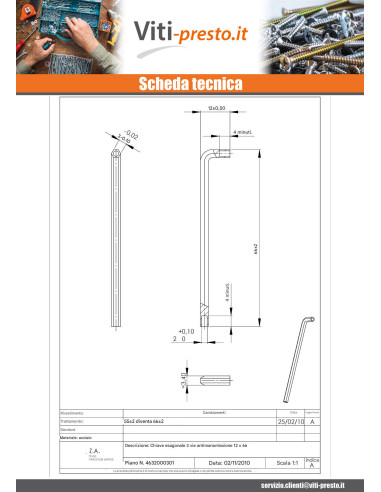 1 x Chiave Esagonale Di Sicurezza Chiave...