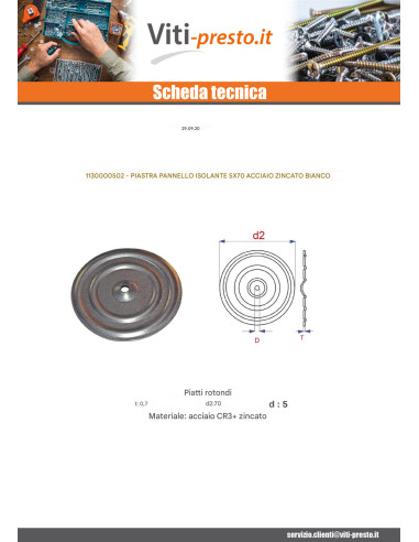 1 x OPUSCOLO CARTELLO ISOLANTE 5X70 Zincate