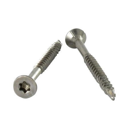 1 x Vite Per Legno E Truciolato Vite Autoperforante Testa Forata Dentellato 5X100 T25 Acciaio Inox A2