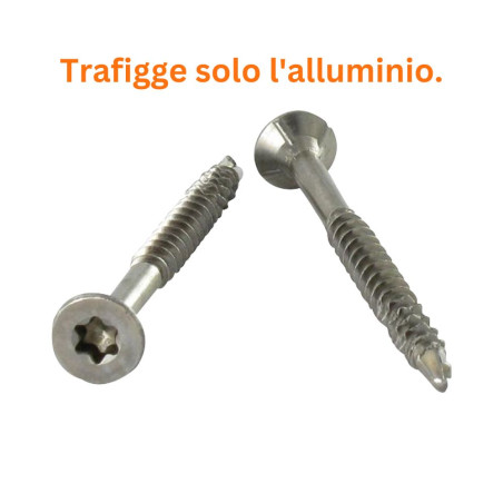 1 x Vite Per Legno E Truciolato Vite Autoperforante Testa Forata Dentellato 5X100 T25 Acciaio Inox A2