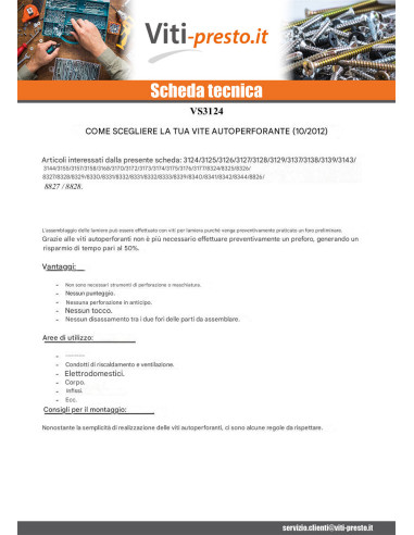 1 x Vite Autoperforante Testa Forata 5X65...