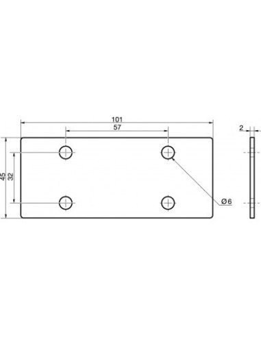 1 x Piastra ASSEMBLAGGIO 45X101 Zincate