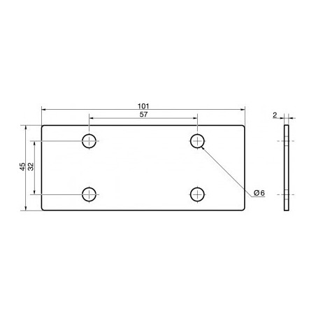 1 x Piastra ASSEMBLAGGIO 45X101 Zincate