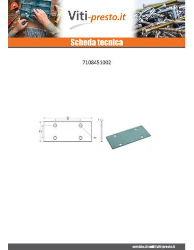 1 x Piastra ASSEMBLAGGIO 45X101 Zincate