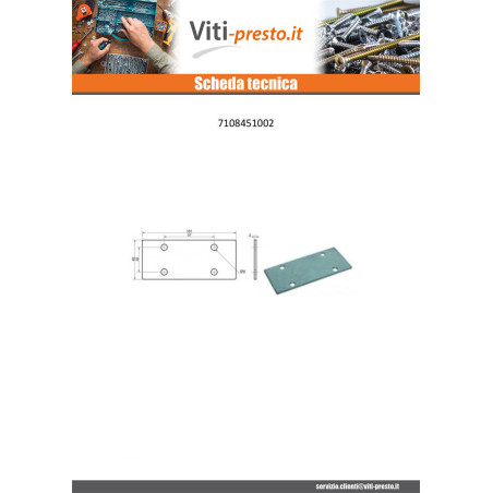 1 x Piastra ASSEMBLAGGIO 45X101 Zincate