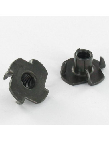 1 x Dado Ragno M6 Acciaio Zincato Nero