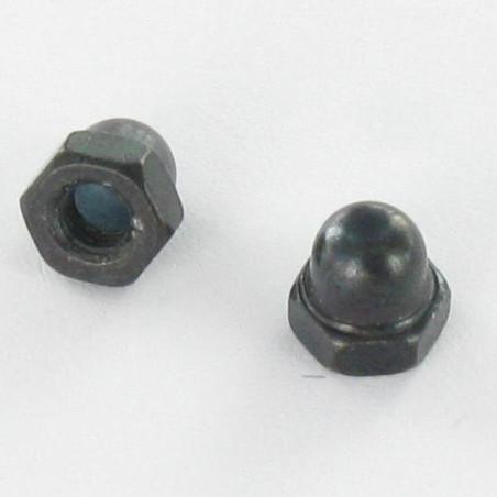 1 x Dado cieco M4 Acciaio Zincato Nero